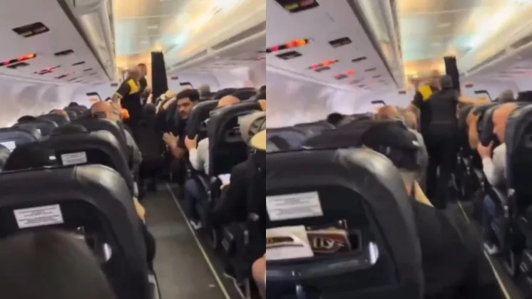 Foto extra�da de un v�deo de un pasajero a bordo de un avi�n de vuelos dom�sticos durante el momento en que se produjo el segundo terremoto en Venezuela.