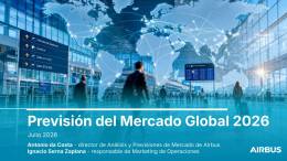 Portada del resumen de la Previsi�n Global del Mercado 2026‑2045 de Airbus.