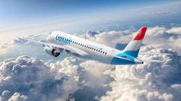 Embraer E190-E2 con la decoraci�n de Luxair.