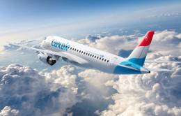 Embraer E190-E2 con la decoración de Luxair.