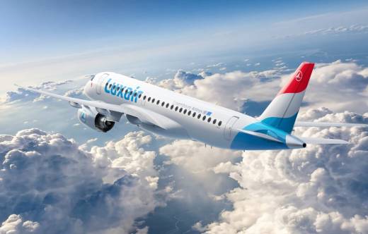 Embraer E190-E2 con la decoraci�n de Luxair.
