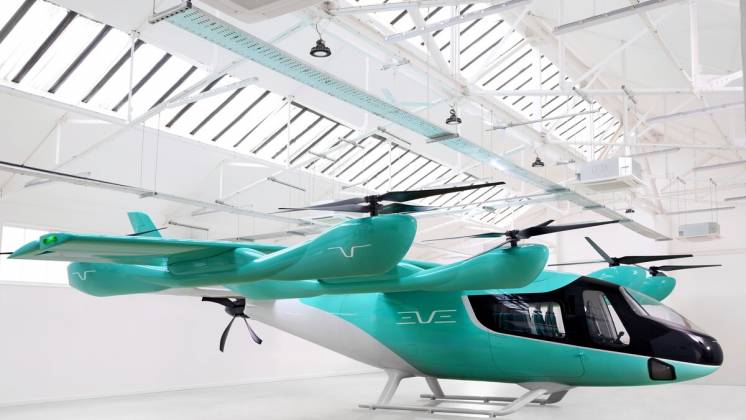 Aeronave el�ctrica de despegue y aterrizaje vertical (eVTOL) desarrollada por Eve Air Mobility.
