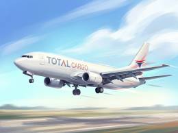 Ilustraci�n generada con IA de una aeronave de Total Linhas A�reas. 