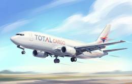 Ilustración generada con IA de una aeronave de Total Linhas Aéreas.