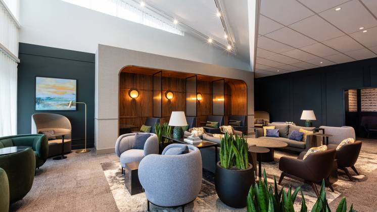 Interior de la nueva Centurion Lounge en Europa continental en el Aeropuerto de �msterdam-Schiphol.
