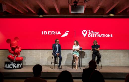 Imagen de la presentaci�n del acuerdo de Iberia con Disney Destinations hasta 2029. Foto: Iberia