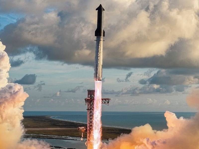 Momento del lanzamiento de la Starship en el 14.� vuelo de SpaceX. Foto: SpaceX