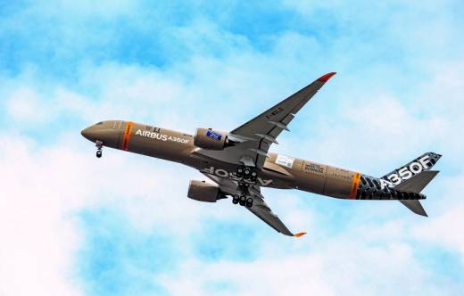 Primer vuelo del Airbus A350F. Foto: Airbus