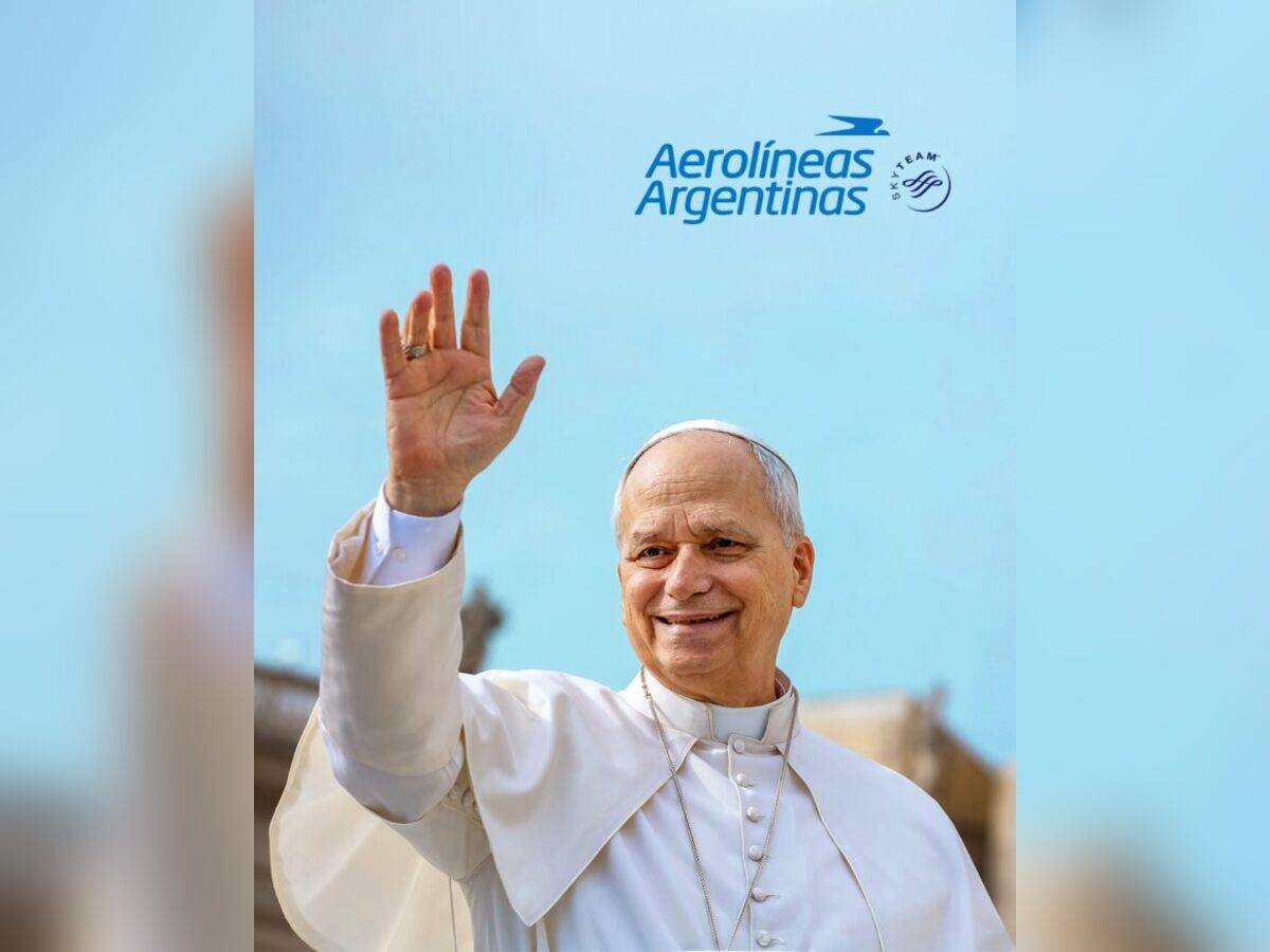 El papa León XIV será transportado por Aerolíneas Argentinas. Foto: Aerolíneas Argentinas El papa León XIV será transportado por Aerolíneas Argentinas. Foto: Aerolíneas Argentinas