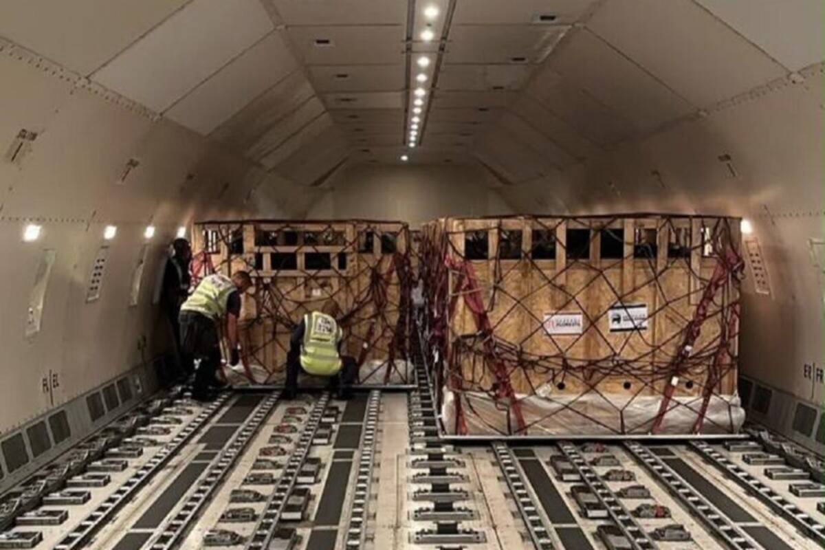Reses cargadas en un avión en el aeropuerto de Viracopos, en Campinas. Reses cargadas en un avión en el aeropuerto de Viracopos, en Campinas.