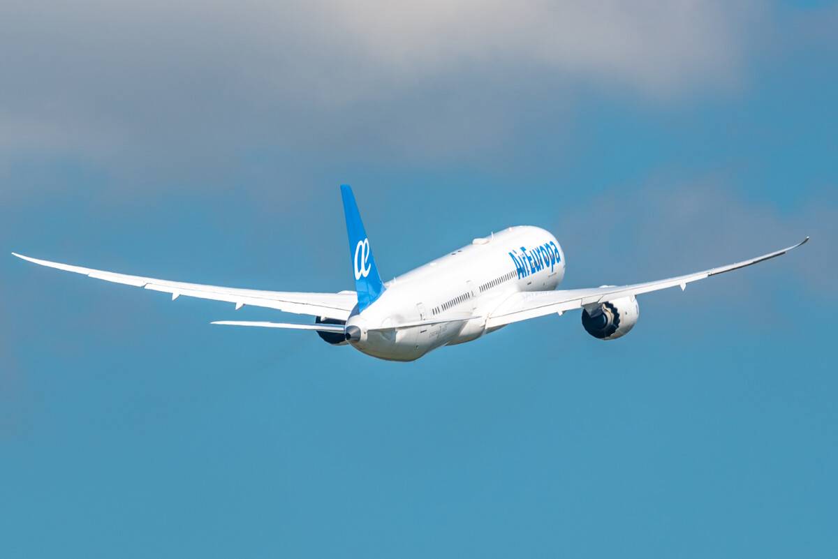 Avión de Air Europa en vuelo. Foto: Air Europa Avión de Air Europa en vuelo. Foto: Air Europa