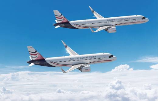 Aviones con la librea de Aviation Capital Group. Foto: Airbus