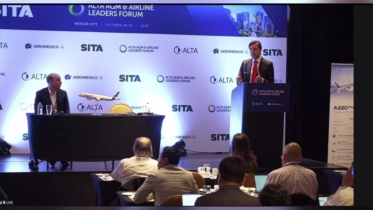 Arturo Barreira, presidente de Airbus para Am�rica Latina y el Caribe durante su intervenci�n en la asamblea de la ALTA (Asociaci�n Latinoamericana y del Caribe de Transporte A�reo). 