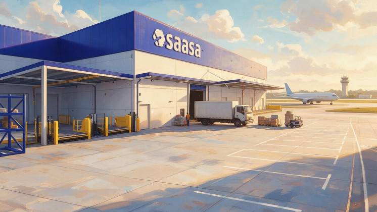 Ilustraci�n generada con IA de una futura terminal de carga de SAASA.