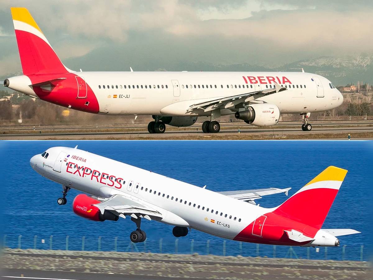 Aviones de Iberia e Iberia Express. 