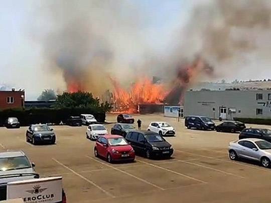 Incendio del aeropuerto de Sabadell.