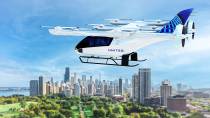 Recreacin del futuro eVTOL de Eve Air Mobility adquirido por la aerolnea United para 2026.