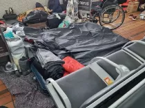 Refugiados afganos en elAeropuerto Internacional de Guarulhos.