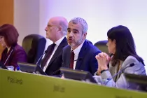 El presidente y consejero delegado, Maurici Lucena en la presentación del Aena Plan Estratégico 2022-2026 de Aena. Foto Aena