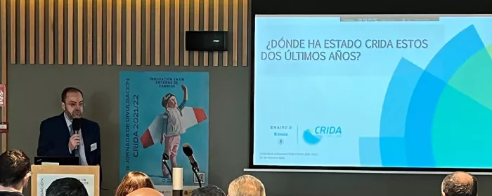 Jos Miguel de Pablo, director de CRIDA, filial de I+D+i de ENIARE, en su intervencin en la jornada de divulgacin. Foto: Enaire
