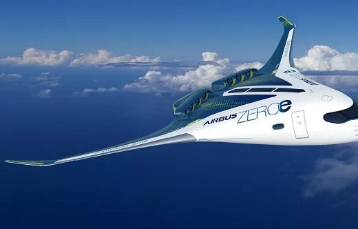 Prototipo de avin de hidrgeno Airbus ZEROe. Foto: Airbus