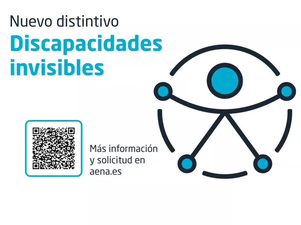 Distintivo presentado por Aena para pasajeros con discapacidades invisibles. Foto: Aena