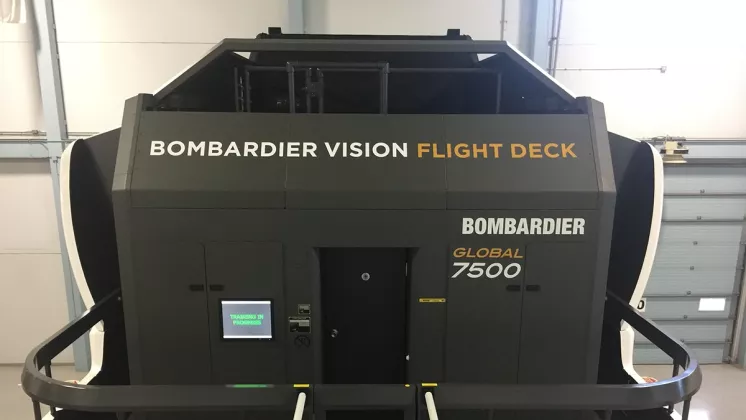 Simulador de vuelo completo (FFS, full-flight simulator) Bombardier Global 7500. Foto: CAE