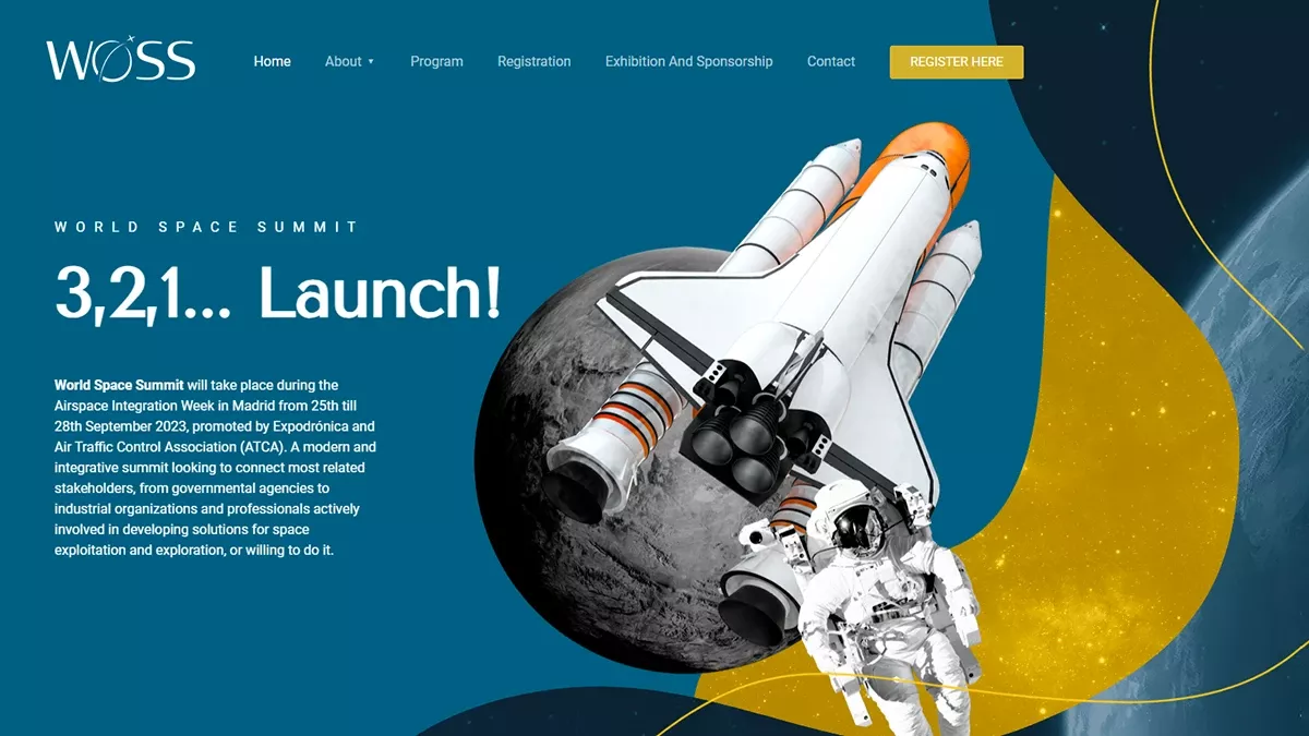 Captura de pantalla de la web del World Space Summit. 