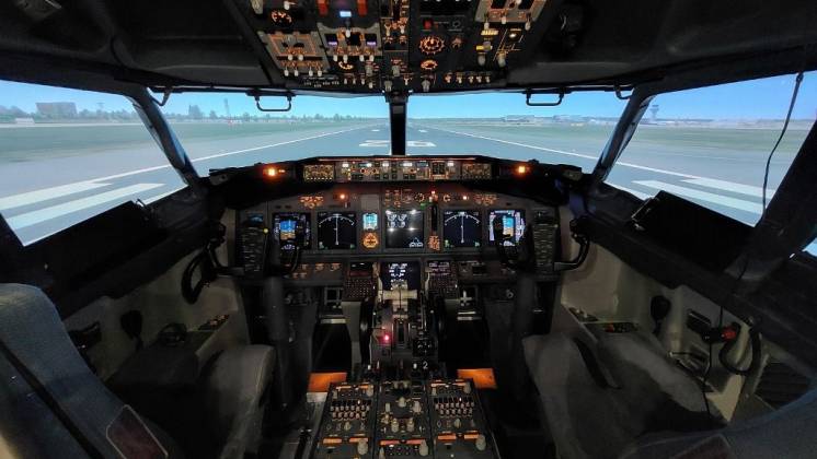 El nuevo simulador de Boeing 737 de CAE en las instalaciones de Madrid.