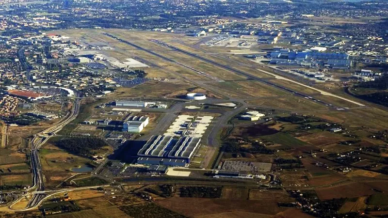 Vista area del aeropuerto.