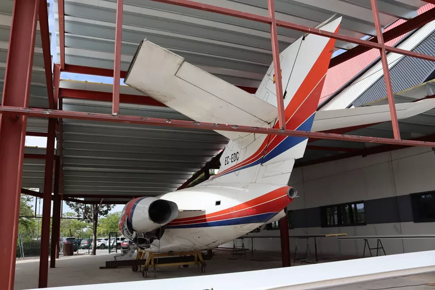 Foto de las instalaciones de Aviatión Group en la Avenida de Orovilla en Madrid. Foto: Aviation Group