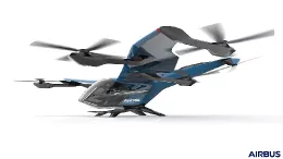 Recreacin de un eVTOL de Airbus, el prototipo elctrico CityAirbus NextGen, con el logo de Avincis. Foto: Airbus