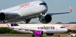  Aviones de Iberia y Volaris. Foto: Iberia y Volaris