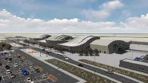 Recreacin digital de una remodelacin aeroportuaria. Foto Sacyr