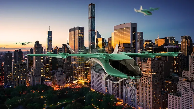 eVTOL de Eve Air Mobility, empresa independiente creada por Embraer. Foto: Eve Air Mobility