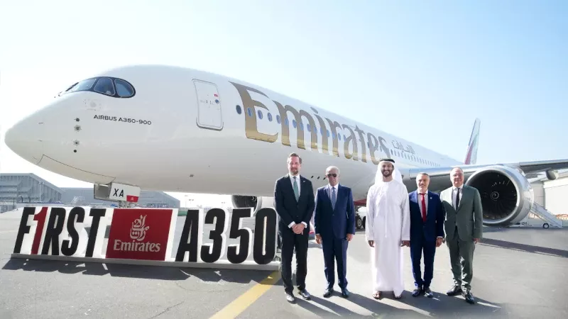 Airbus A350 de la aerolnea Emirates. Foto: Emirates