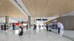 Representacin del vestbulo de la futura terminal Concourse E del aeropuerto  Washington Dulles.  Foto: United Airlines