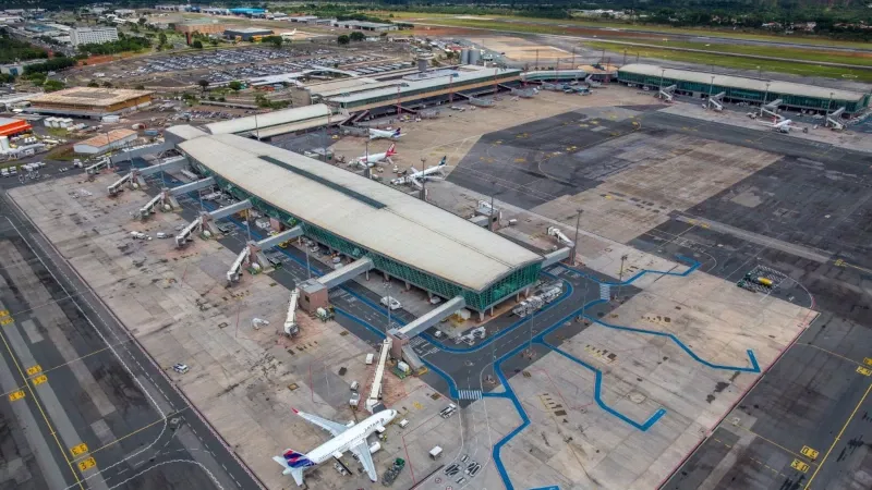 Vista area del Aeropuerto de Brasilia. 