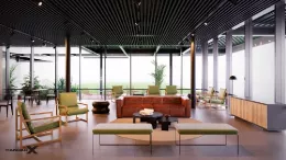 Interior de la nueva terminal ejecutiva del aeropuerto de Punta del Este.