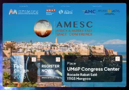 Cartel la primera Conferencia Espacial frica-Medio Oriente (AMESC 2025)