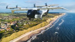Recreacin digital de un eVTOL de Crisalion Mobility con la decoracin de Copenhagen Helicopter. Foto: Crisalion Mobility