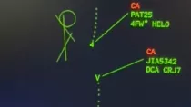  Captura de imagen del vdeo enviado annimamente por @avgeekjake a Rawsalerst, que revela imgenes oficiales del radar de control de trfico areo que muestran la alerta de colisin.
