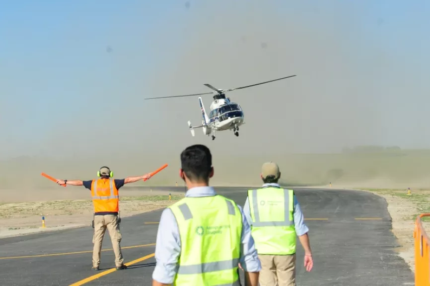 Foto de la inauguración en Uruguay del nuevo Aeropuerto Internacional de Durazno.