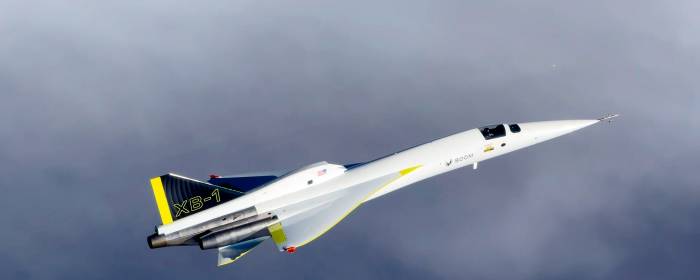 XB-1 con el que Boom Supersonic vol sin estruendo snico a Mach 1.12. Boom Supersoni