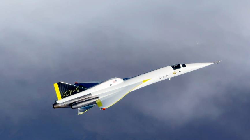 XB-1 con el que Boom Supersonic voló sin estruendo sónico a Mach 1.12. Boom Supersoni