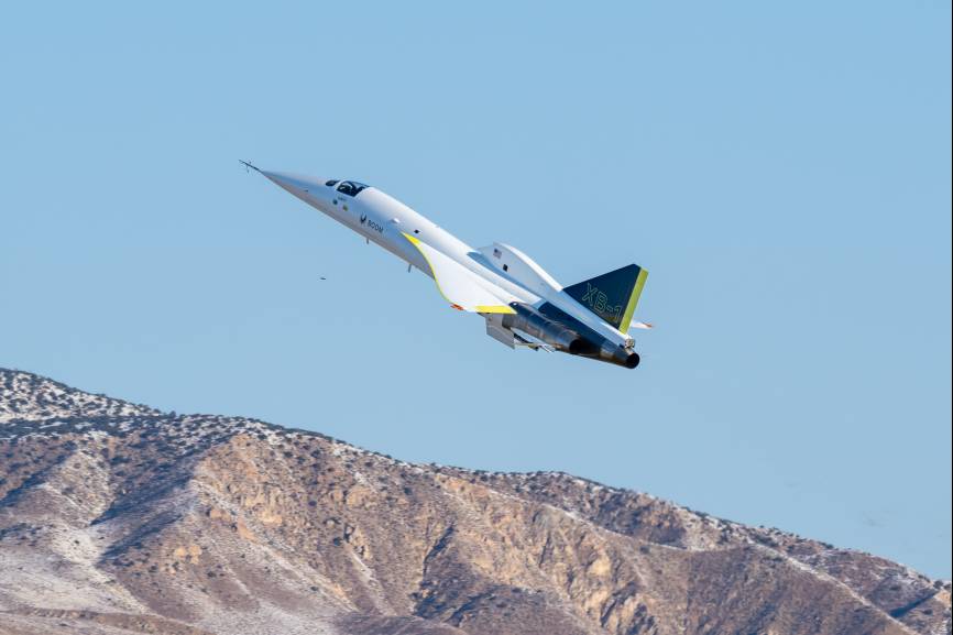 XB-1 con el que Boom Supersonic voló sin estruendo sónico a Mach 1.12. Boom Supersoni