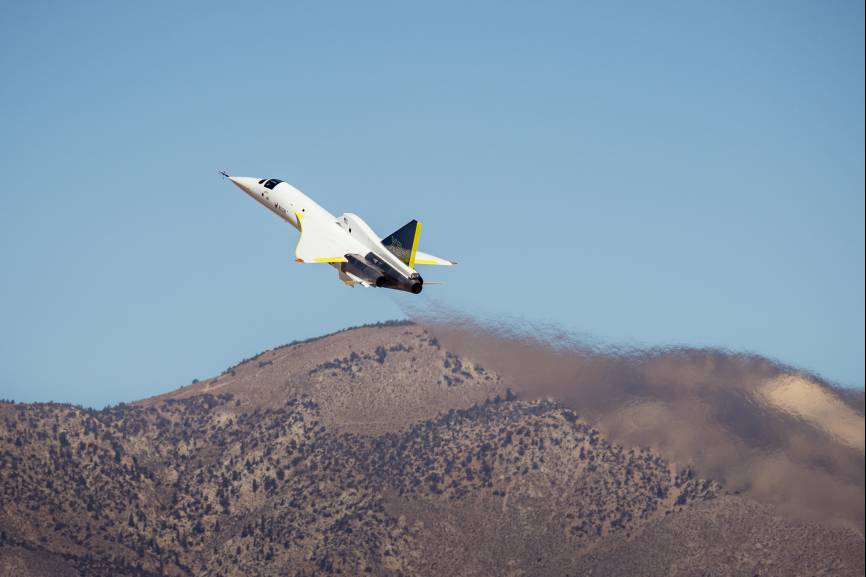XB-1 con el que Boom Supersonic voló sin estruendo sónico a Mach 1.12. Boom Supersoni