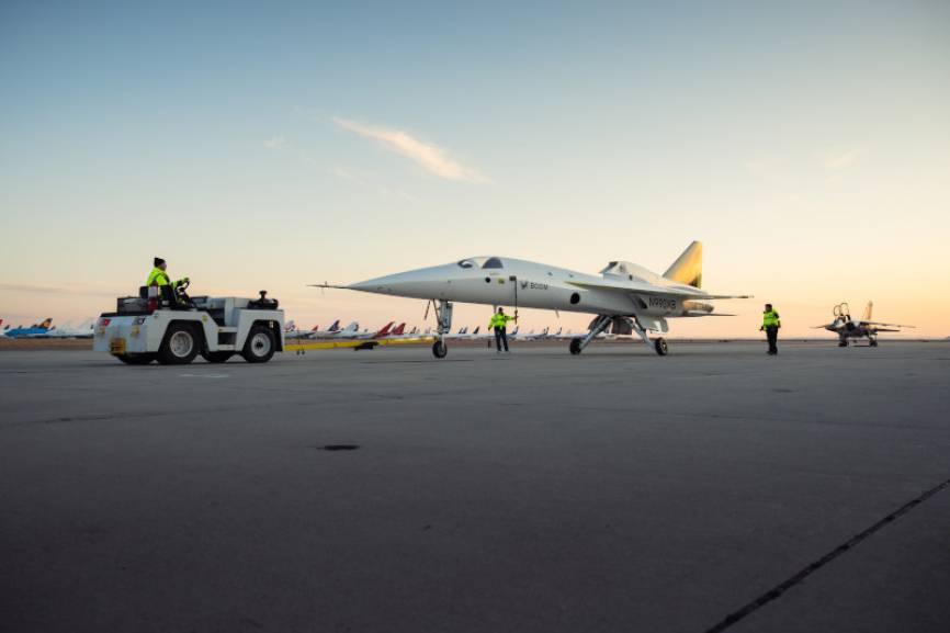 XB-1 con el que Boom Supersonic voló sin estruendo sónico a Mach 1.12. Boom Supersoni