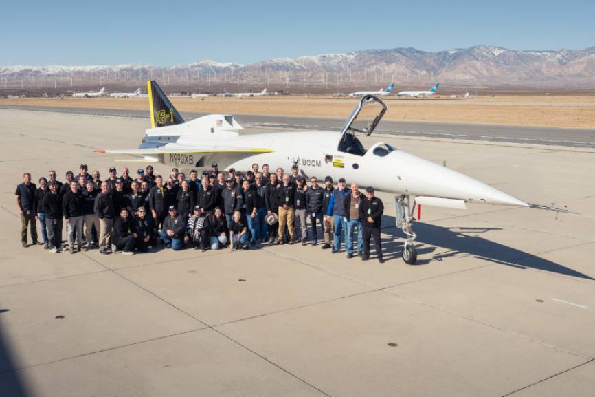 XB-1 con el que Boom Supersonic voló sin estruendo sónico a Mach 1.12. Boom Supersoni