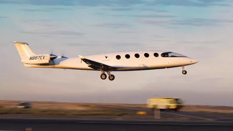 Prototipo de Alice, el avin elctrico de Eviation en su vuelo de prueba en 2022. Foto: Eviation